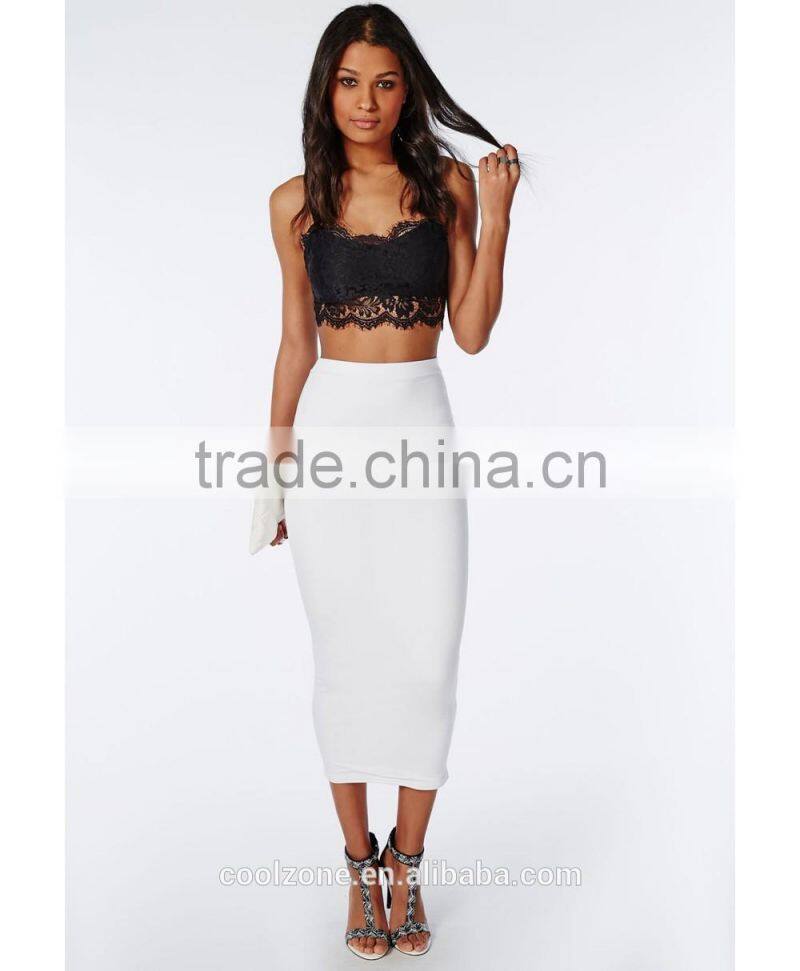 Delicate eyelash zip back lace bralet women lace top