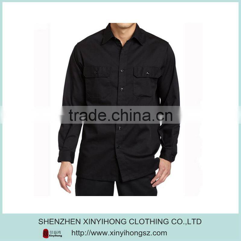 Customized embroidered twill cotton fabric men's shirt