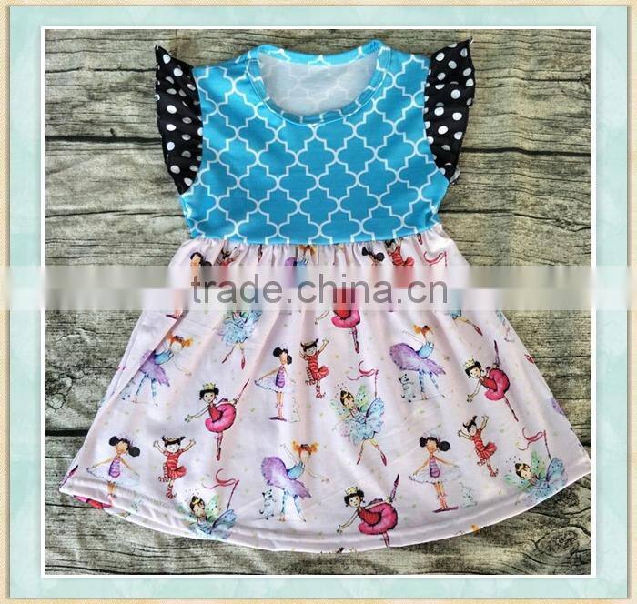 Wholesale second hand clothes baby dancing girl pattern cocktail night dress