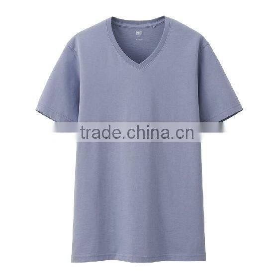 Cotton mix spandex deep v t-shirts with cheap price