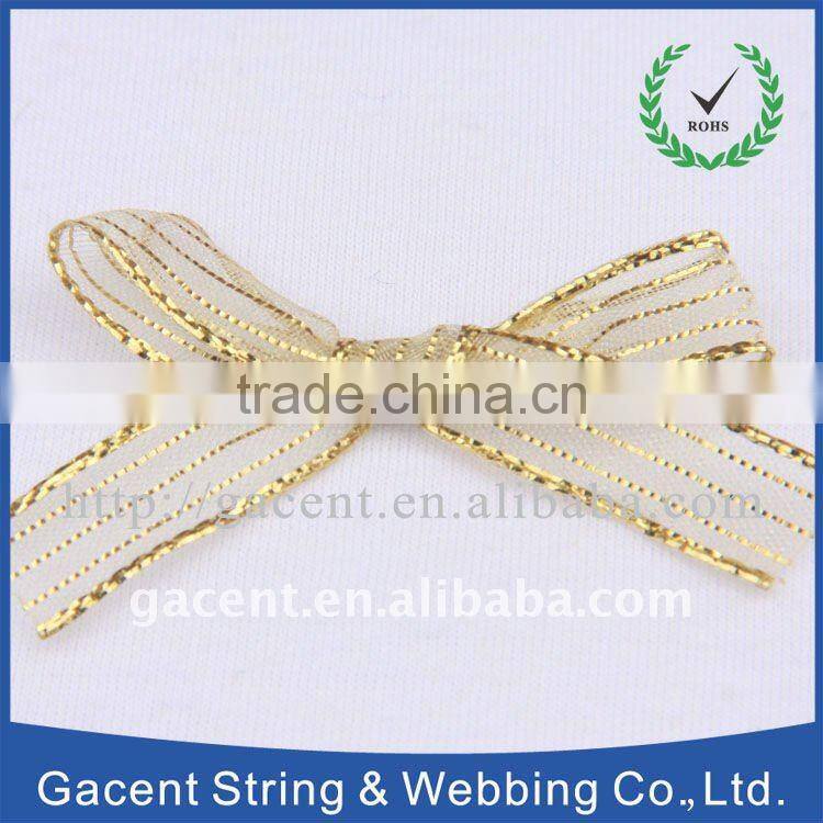 golden taffeta bows for gift packing