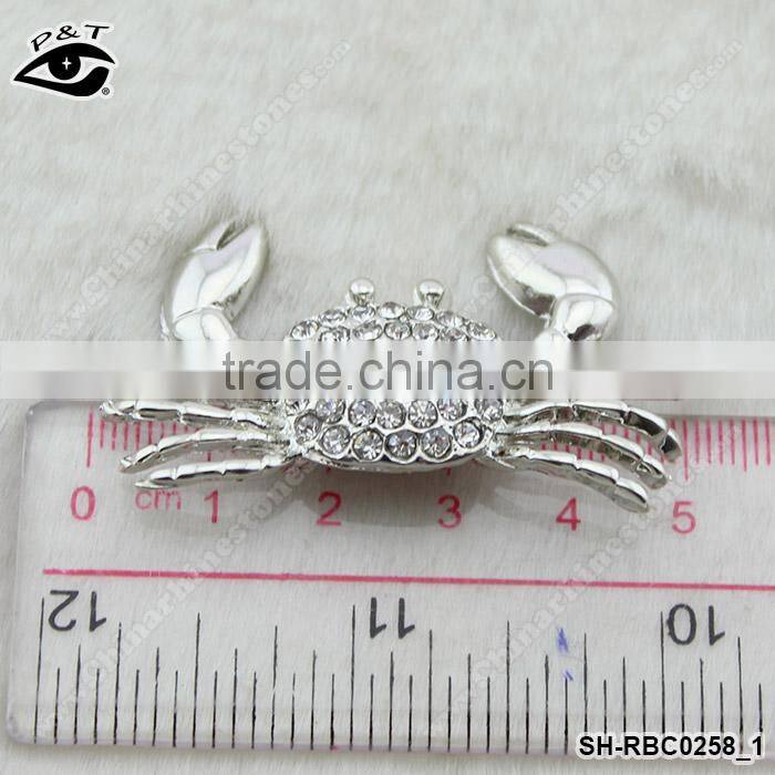 Wedding Brooches wholesale rhinestone pin brooches crab shaped for wedding dresses