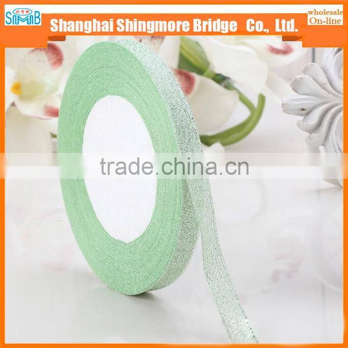 Factory direct wholesale metallic satin ribbon for garment accessories, gift craft packing and christmas decoration