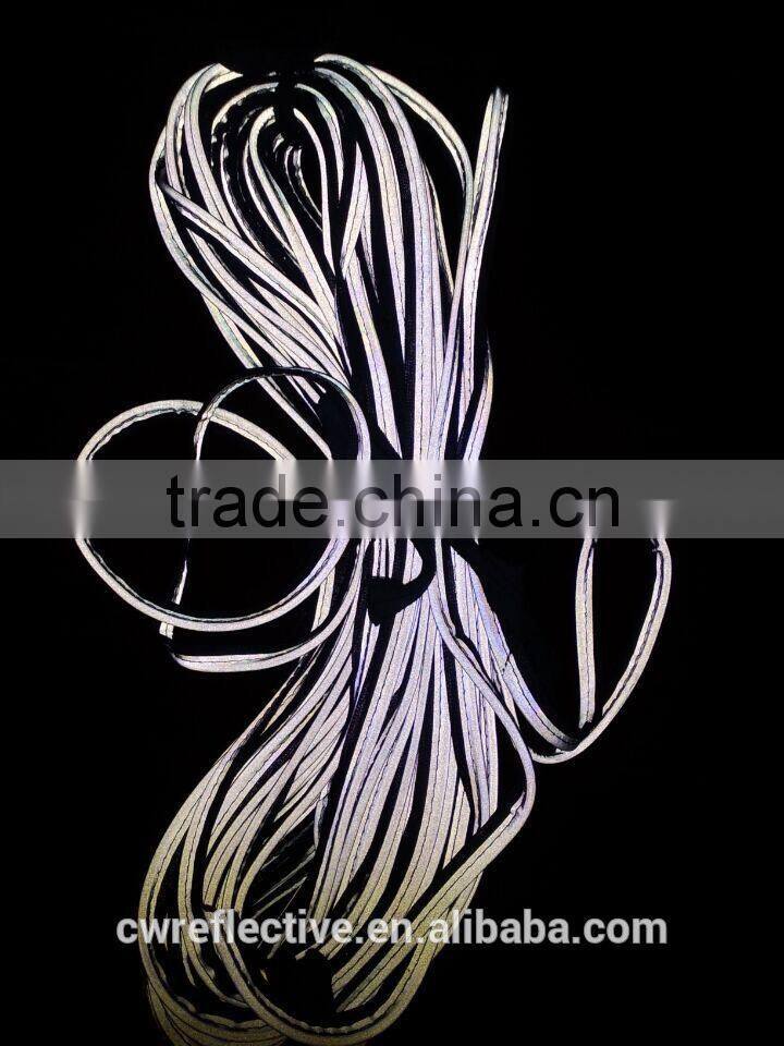 sports cloth accessory high light colorful stretch reflective fabric piping