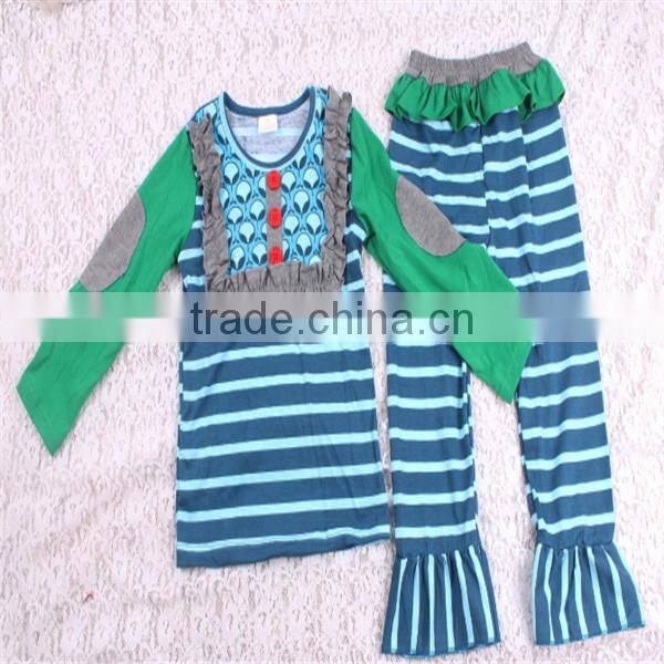 Yiwu Children Christmas Costumes For Babies Long Sleeve Polka Dots Top And Ruffle Casual Pant Kids Clothes Hot Sale Suppliers