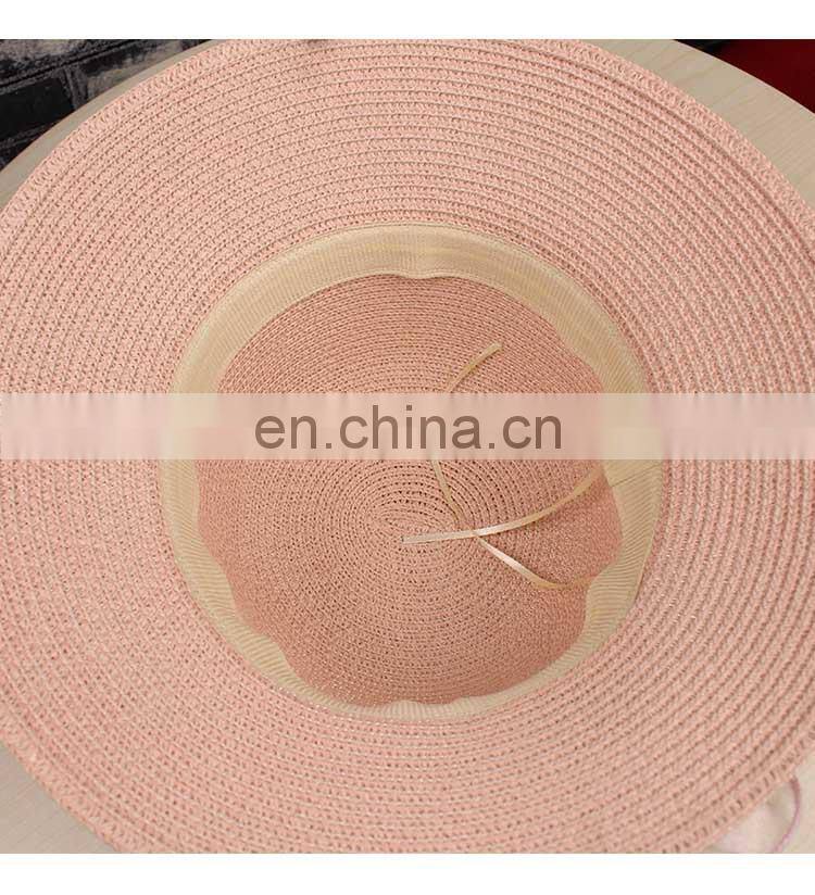 Dome Sunshade Hat Fashion Flower Yarn Straw Hat