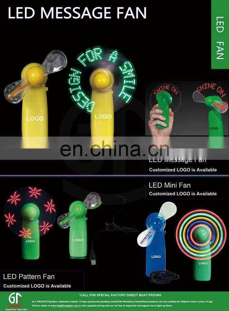 Promotional Items Fancy Gift 11 Led Lights Hand Fan With Message