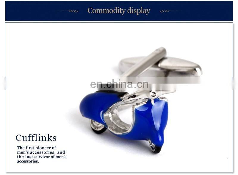 Fancy Motorcycle Shirt Cufflinks Blue Men