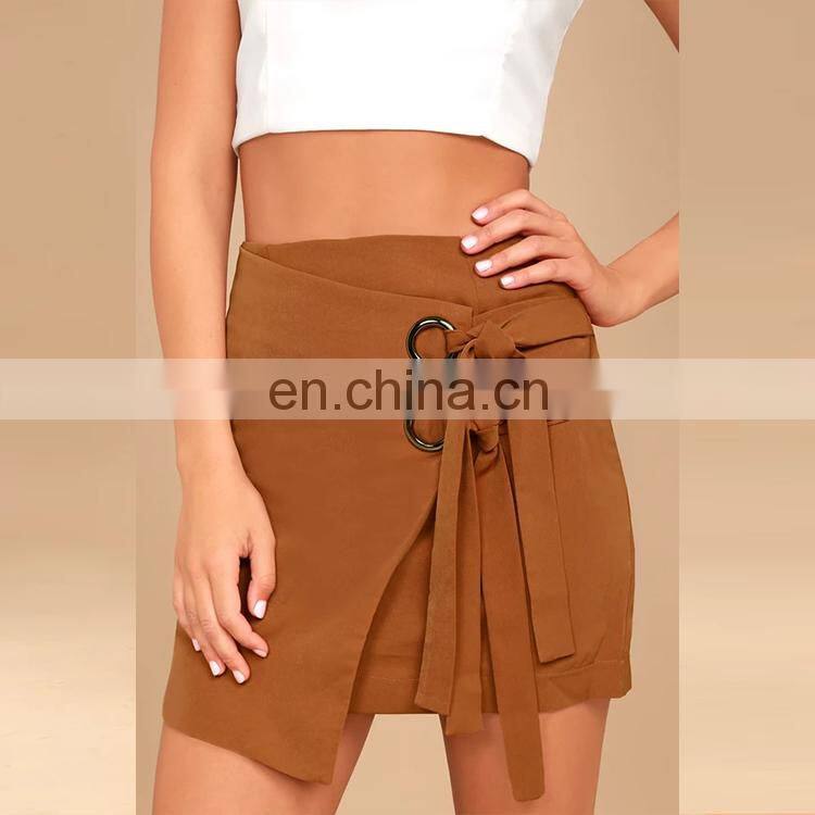 Fashion latest sesigns lady pencil skirt a line wrap mini skirt