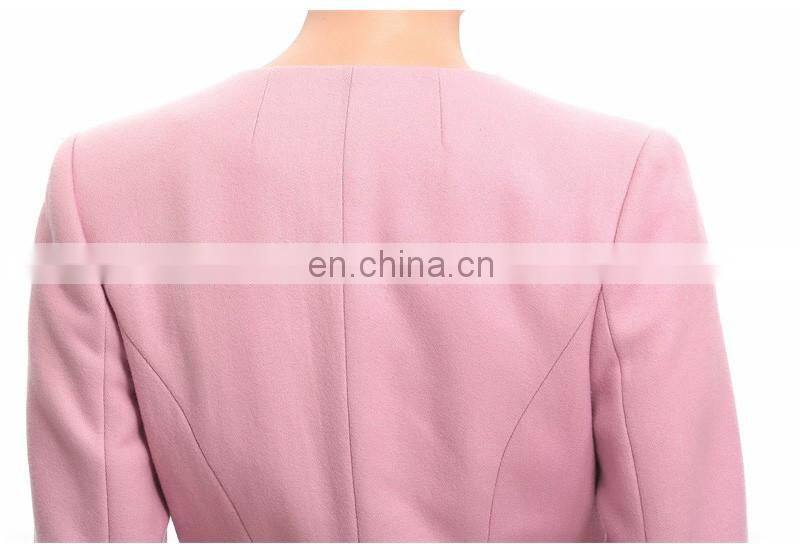 Good Quality Slim Fit Single Button Wool Blend 2 Pieces Fashion Long Sleeve Womens Special Cutting Office Ladies Skirt Suit