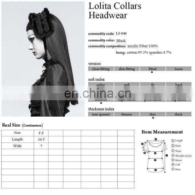 Pyon Pyon gothic lolita black collar-headband LS-046