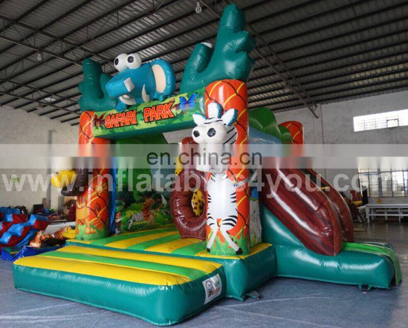 Colorful zoology theme inflatable combo for sale