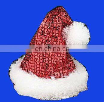 Promotional plush santa Hat christmas hat with santa clause face