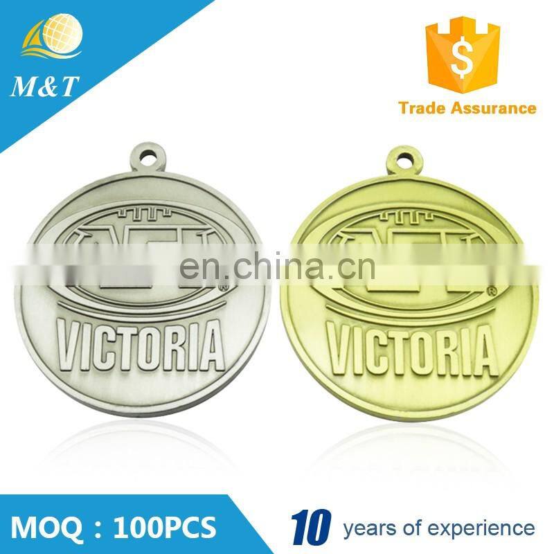 Custom Design Round Cheap Metal Victory Gold Silver Medal