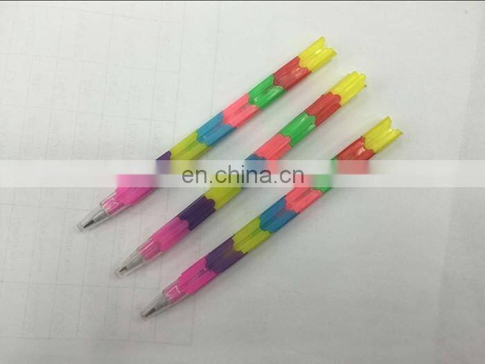 stacking pencil 8 colors multi point pencil bullet pencil