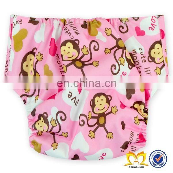 Wholesale New Fashion Adult Baby Diaper Clever Little Monkey Cloth Diapers Babies ,One Size Fits All Cloth Nappy