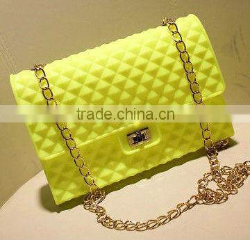 2013 new beautiful long chain silicone shoulder bag,ladies' handbag