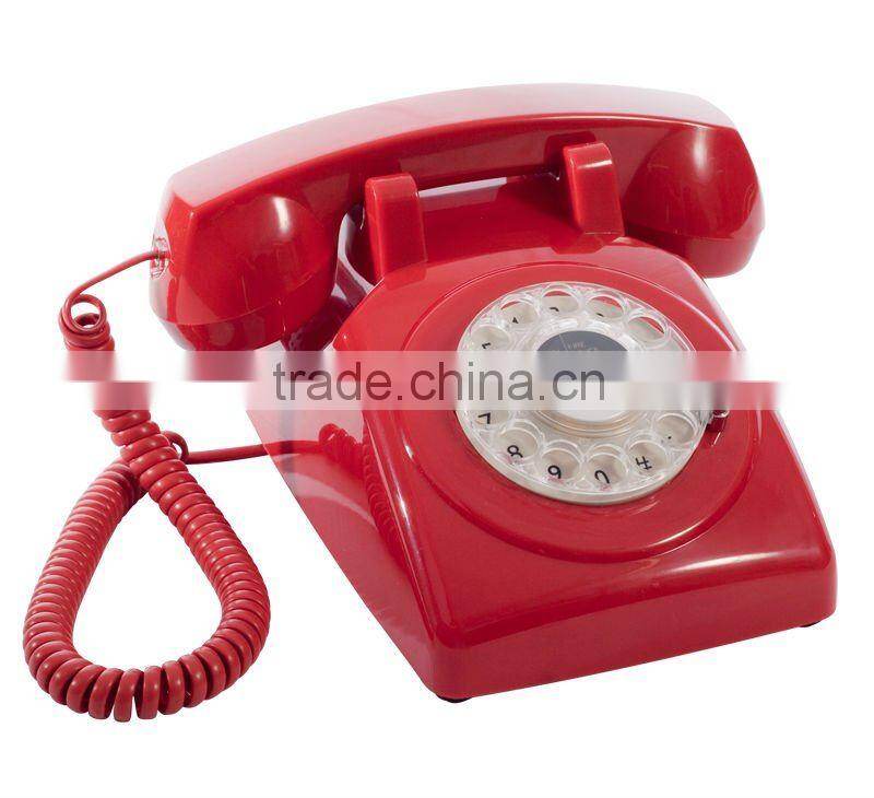 red old rotary dial telephone model