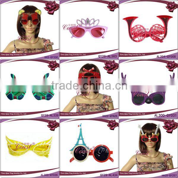 promotional fanshion style plastic flag color party glasses