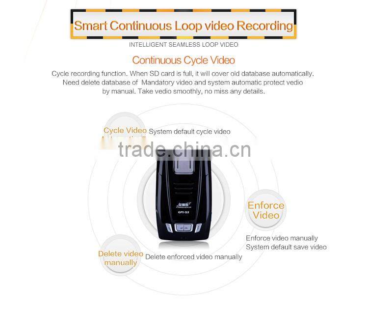 1080P FHD radar detector with carcam hd car dvr