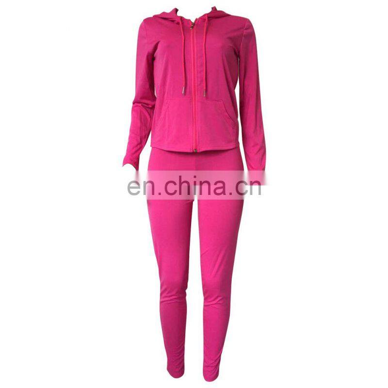 custom brand Women Jogger 2 Piece Pants Set Sweatsuit For Women 2021 Jogging Suit Tracksuit top+pants zipper coat