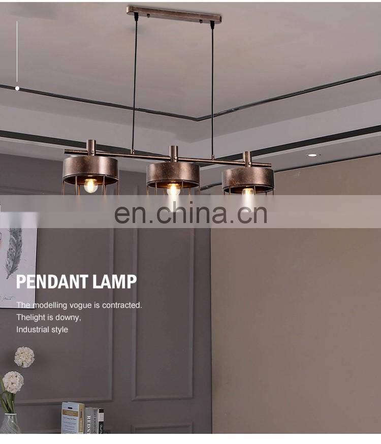 HUAYI New Design Vintage Style Iron Indoor 5W 15W Living Room Kitchen Hanging LED Pendant Light