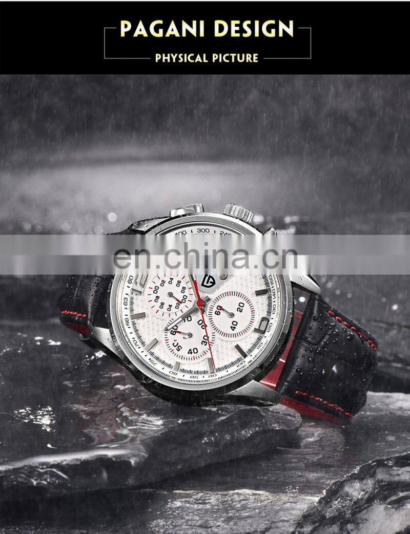 Pagani Design 3306 Men Fashion Quartz Leather Strap Watches Chronograph Dropshipping Casual Business Wristwatch