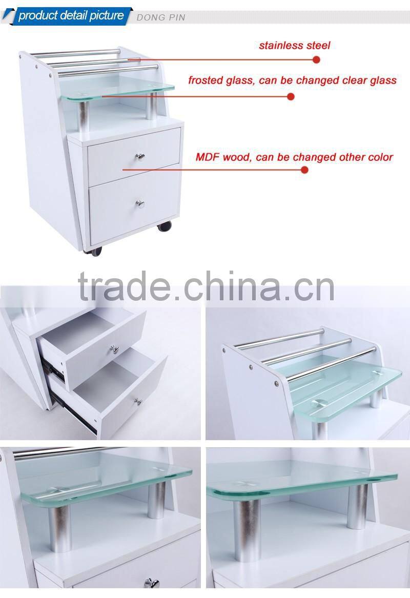 hair salon trolley with glass