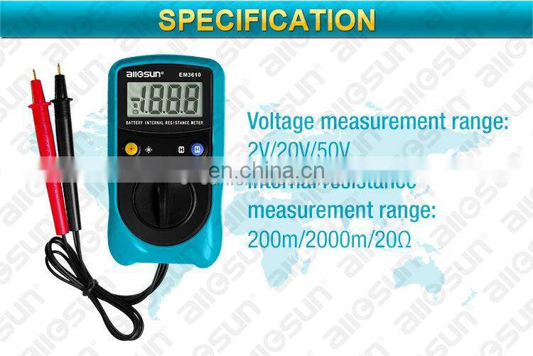 all-sun EM3610 Battery Internal Resistance Tester Meter Battery Voltage Temperature Coefficient Automotive Tester