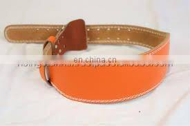 OEM custom logo gym leather weightlifting belt for unisex use in Gym weight lifting leather belts 06 inches 04 inches