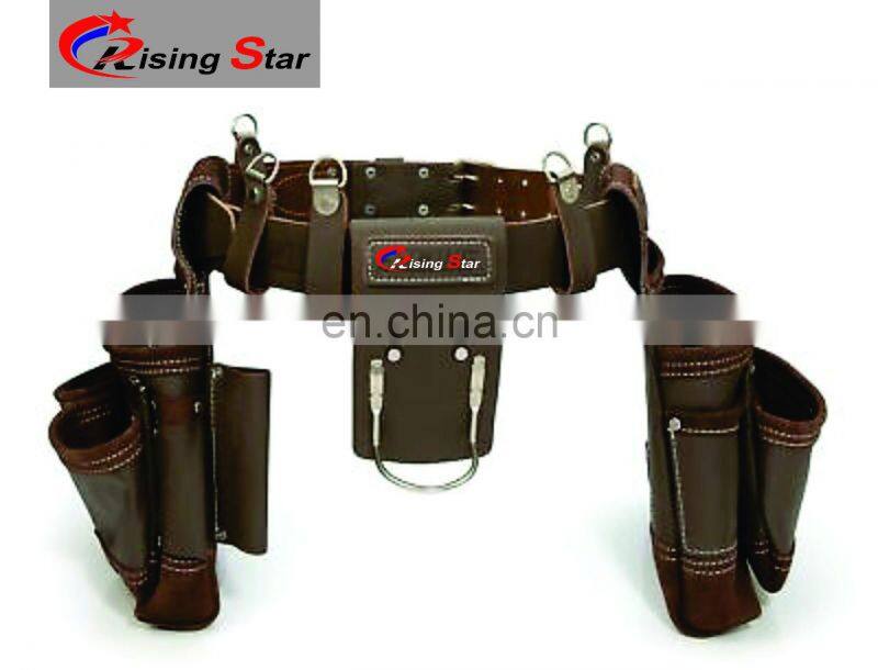 Customized Multifunction Heavy Duty PU Leather Plumbers Waterproof Workforce Waist With Belt Tool