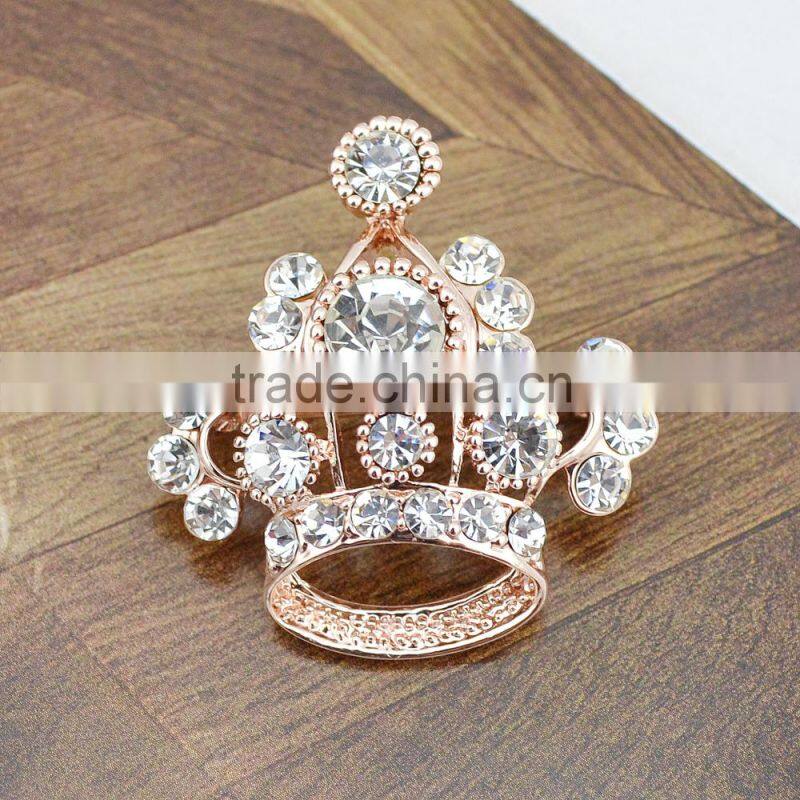 2015 Fashion jewelry elegant diamond crown shaped brooch beautiful jewelry wholesale