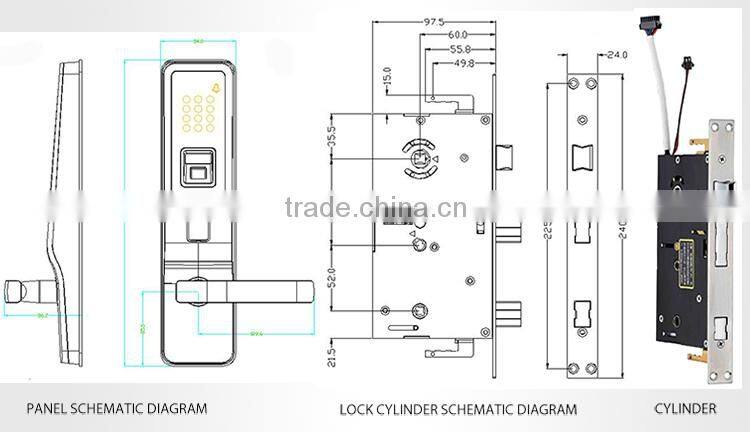 Zinc Alloy electronics smart Digital fingerprint sensor lock