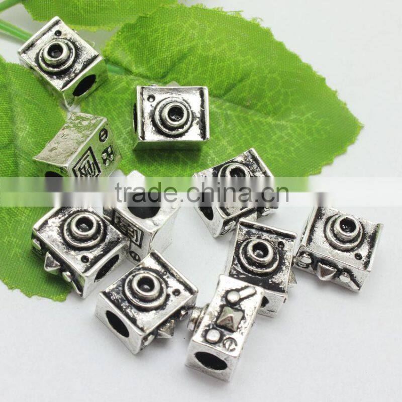 Wholesale 2015 New Style Camera Shape DIY Anti-silver Creative Bracelets Accessories Metal Zinc Alloy Beads with Holes
