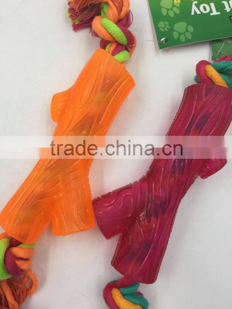 Pet rubber cotton rope toys, rubber tree trunks