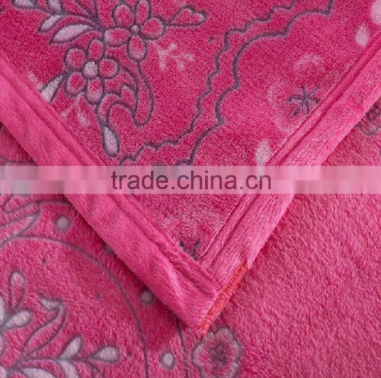 Pretty colorful printed cheap soft korean mink blanket
