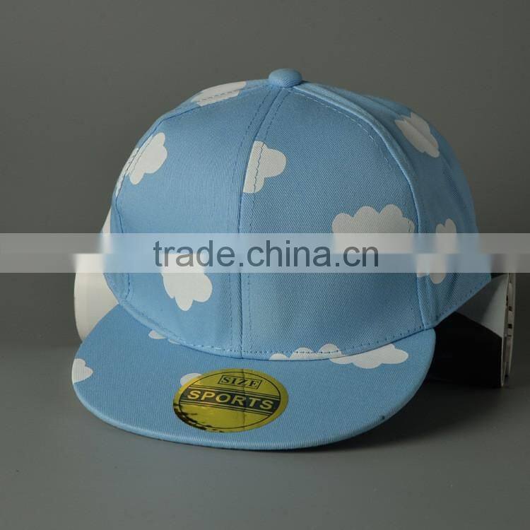 Cute Lovely Cloud Printing Flat Brim Spring Summer Boys Girls Sun Cap