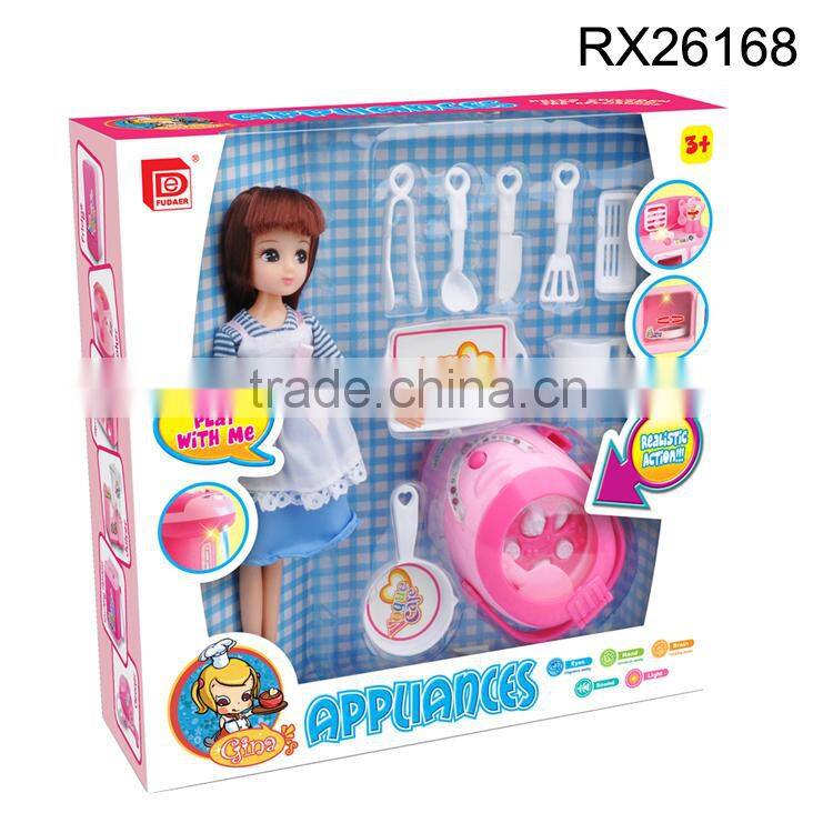 Plastic funny kitchen set for kids food fake