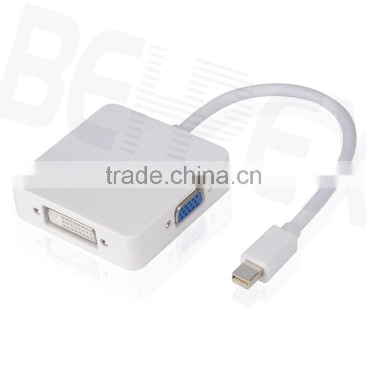 3 in 1 Mini Displayport DP to VGA DVI MDI Adpater Cable for Macbook
