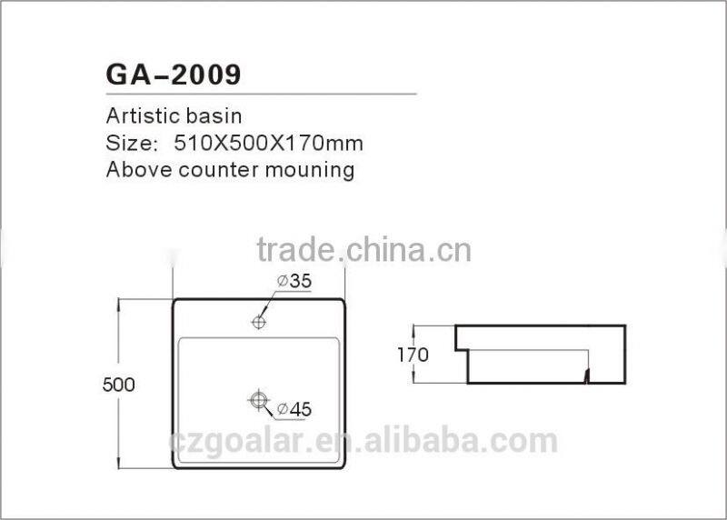 GA-2009 American standard black bathroom sink