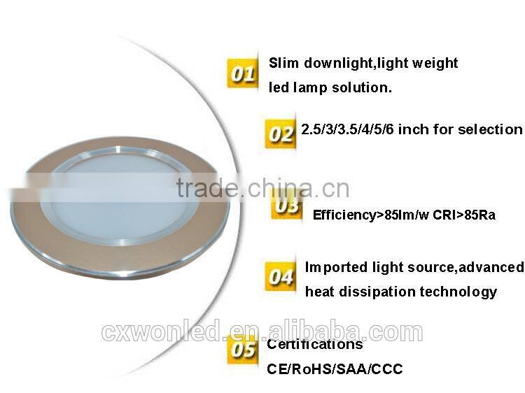 Cool white SMD LED Downlight China Slim Thin 3w led ceiling light
