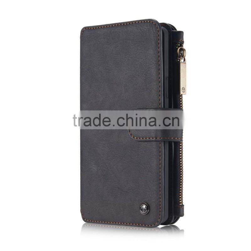 Caseme PU leather case with zipper wallet bag for Samsung NOTE5 multiple card slot stand flip case for NOTE5