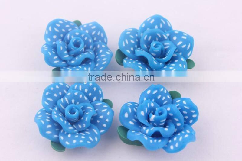 AAA Quality lime green clay flower beads in bulk!wholesale loose chunky polymer clay flower shaped beads for jewelry!