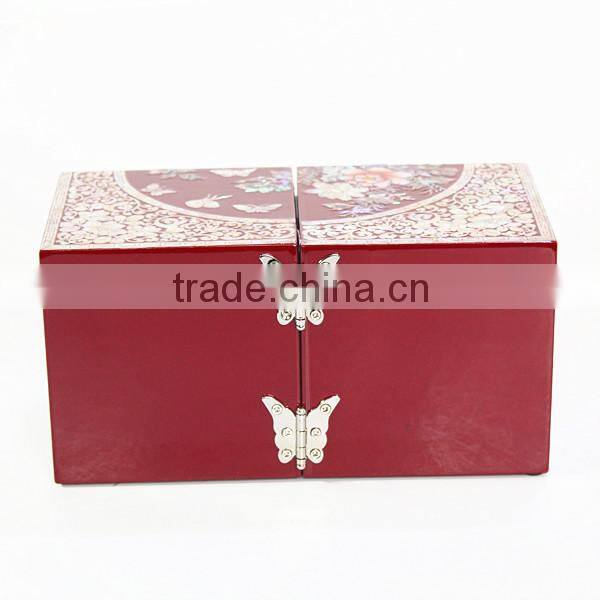 High end mother of pearl drawer wooden jewelry boxes with lock