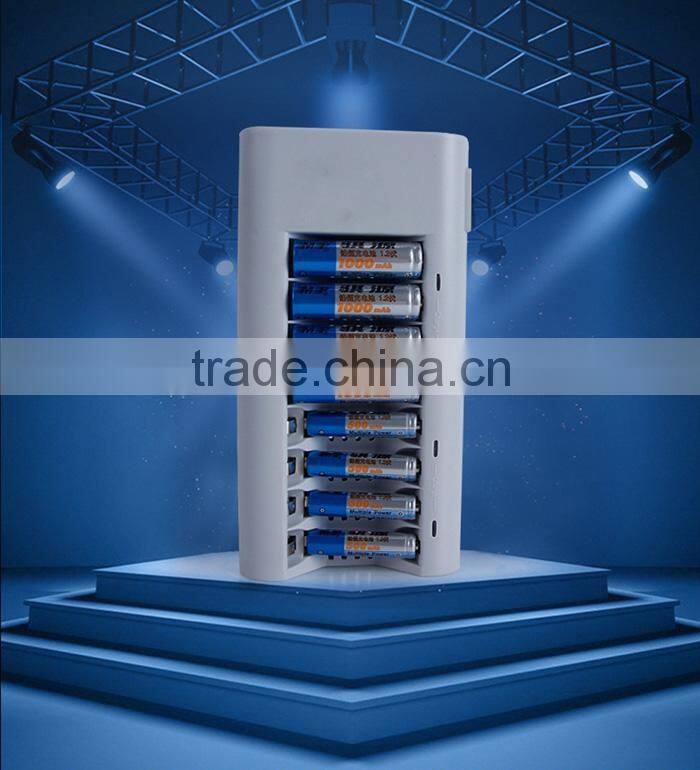 C808W C808 8 Slots Slot Light Indicator Over-current Temperature Battery Charger for AA / AAA NiCd NiMh Batteries Battery