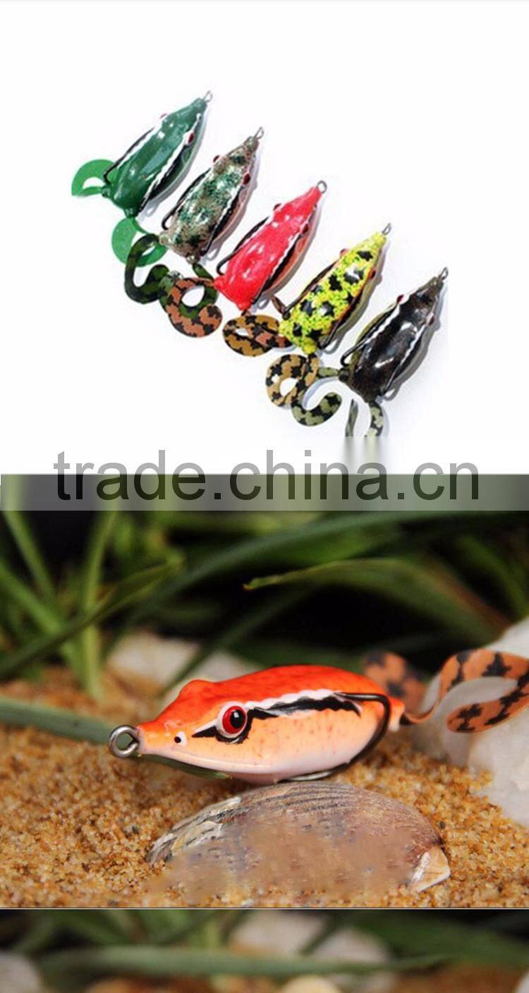 2016 narrow double-hook artificial lifelike soft frog fishing lure