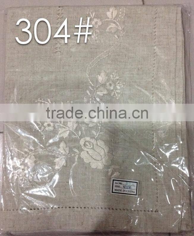 Linen Hand Embroidered Tablecloth