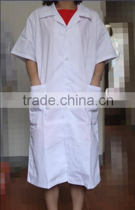 White Short Sleeve 100% Cotton Lab Coat