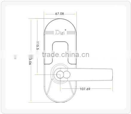 Fingerprint & Keypad & Mechanical key golden color biometric Fingerprint door Lock PY-6698