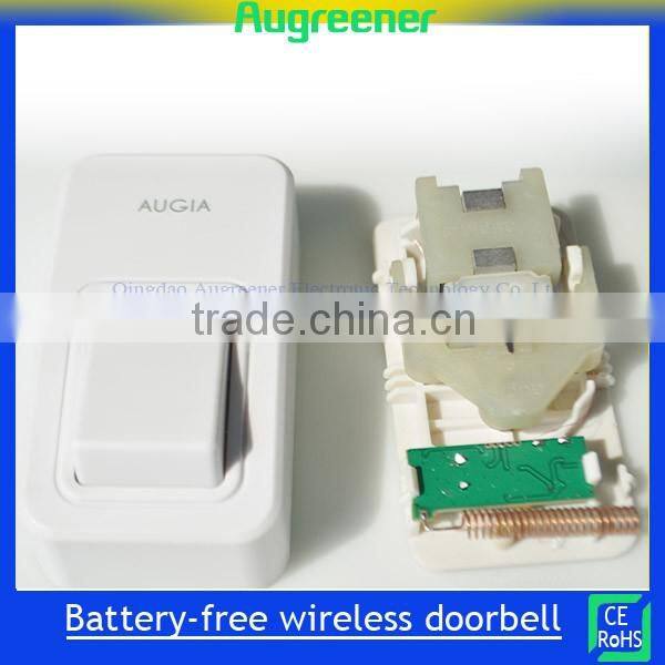 hot selling battery less doorbell wireless doorbell 25 melody ring tones CE ROHS standard wireless doorbell Plug in Qingdao